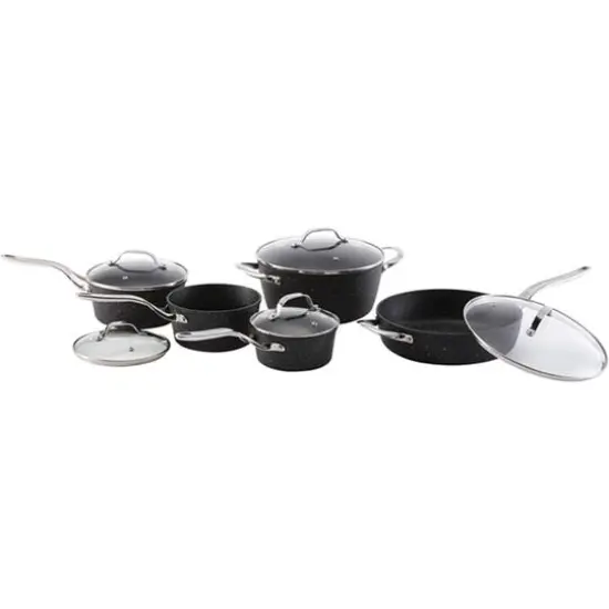 THE ROCK by Starfrit 10-Piece Cookware Set With Stainless Steel Handles {3}