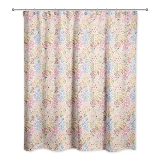 Wild Flower Floral Shower Curtain Pink {1}