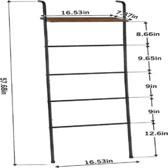 NEX&trade; 5-Tier Black Ladder Towel & Blanket Holder Rack {6}