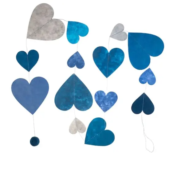 Lama Li 5ft. Blue & White Heart Garlands, 5ct.  {1}