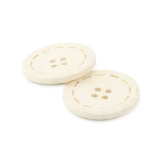 Dritz&reg; 25mm Recycled Cotton Round Stitch Button, 6ct. Natural {4}
