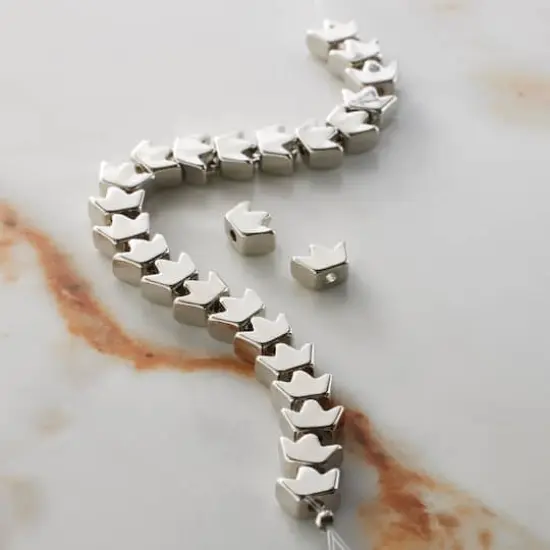 Rhodium Crown Beads, 7mm by Bead Landing&trade; {3}