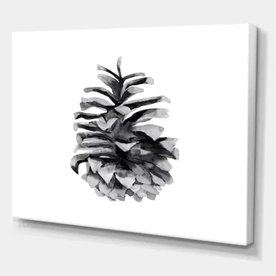 Designart - Conifer Cone Monochrome - Traditional Canvas Wall Art Print {1}