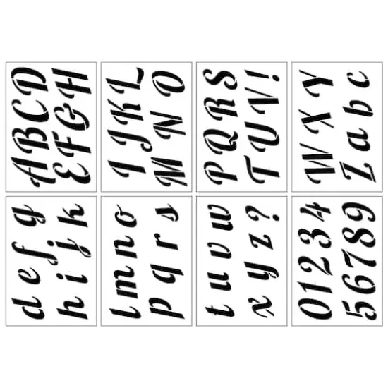 3.5" Italic Script Alphabet Stencils by Craft Smart&reg; {1}
