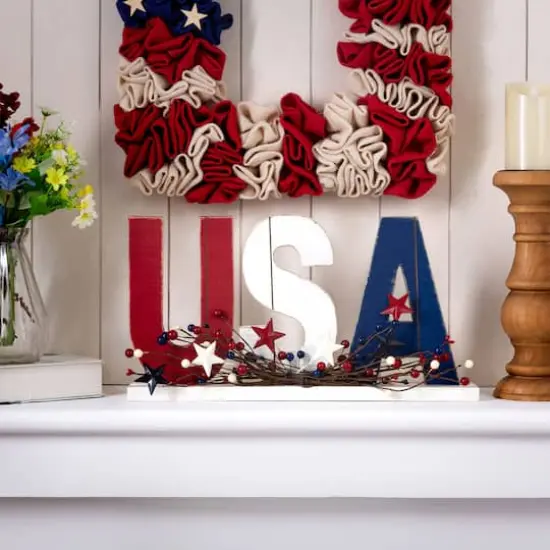 Glitzhome&reg; 18" U.S.A. Wooden Table Decoration {3}