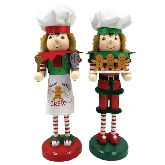 14" Cookie Crew Elf Nutcrackers Set {1}
