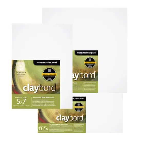 Ampersand&trade; Claybord&trade; Museum Series Uncradled 1/8" Multi-Media Panel {1}