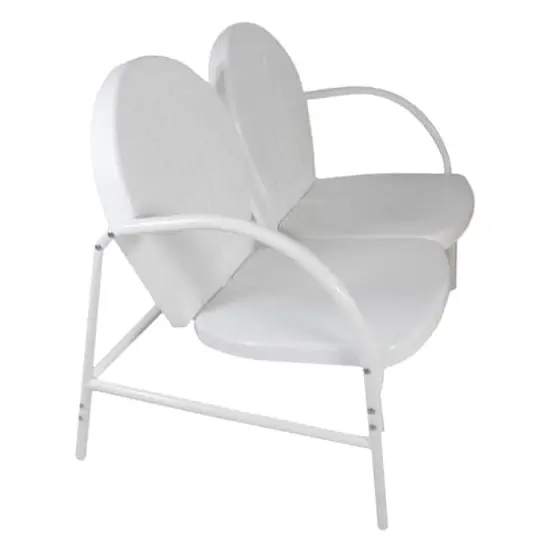 47" Outdoor Retro Tulip Loveseat White {4}