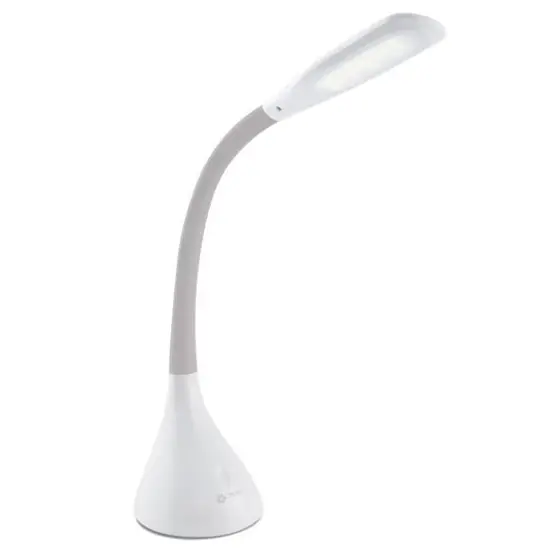 OttLite 11" White Creative Curves LED Desk Lamp with USB Port {1}