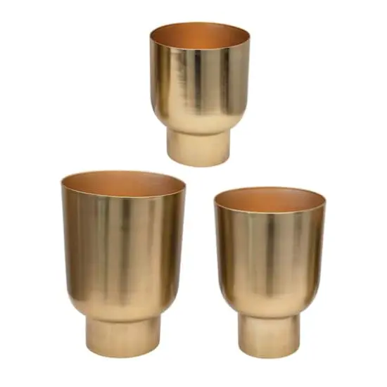 Hello Honey&reg; Gold Metal Planters Set, 3ct. {4}