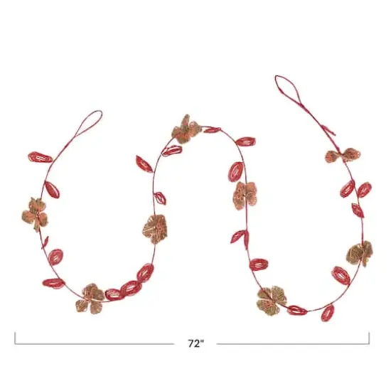 Hello Honey® 6ft. Pink Glass Bead Wired Leaves & Flowers Garland {4}