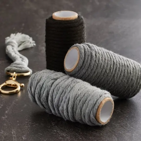 3mm Black Cotton Macram&eacute; Cords by Bead Landing&trade; {3}