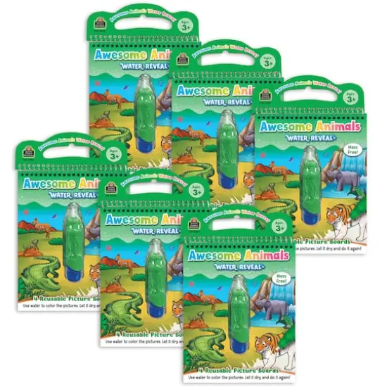 Teacher Created Resources Awesome Animals Water Reveal Book Set, 6ct. {1}