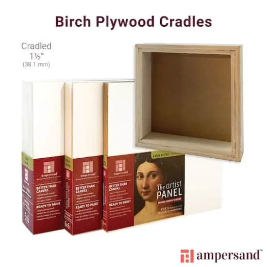 Ampersand&trade; The Artist Panel&trade; 4" x 4" Cradled Primed Wood Panel {7}