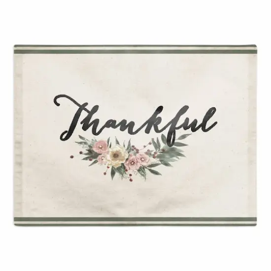 Thankful Floral Poly Twill Placemat {1}