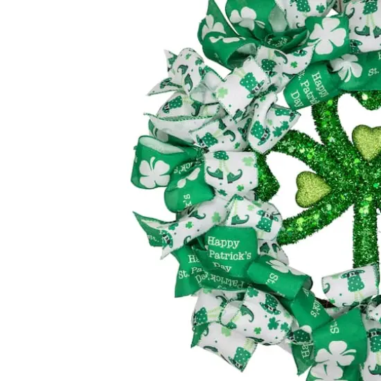 Shamrocks and Ribbons St. Patrick's Day Wreath 24" Unlit {4}