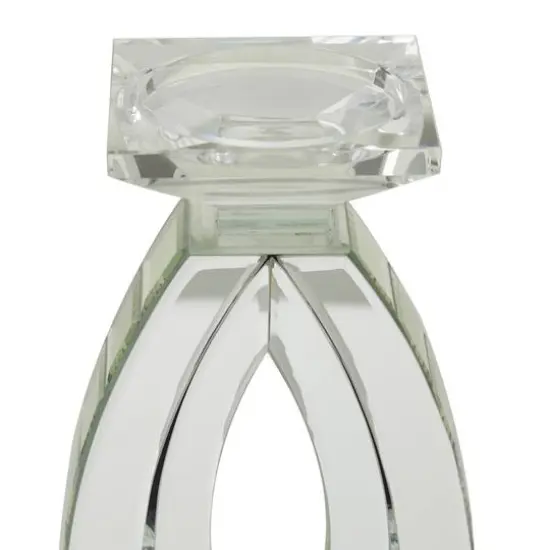 Set of 2 Clear MDF Glam Candle Holder, 17" x 6" x 4" {5}