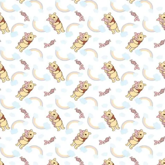 Disney&reg; Pooh & Piglet Rainbow Cotton Fabric {1}