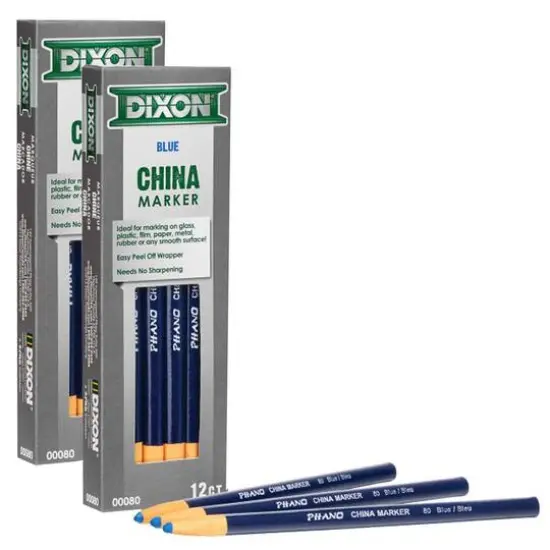 Dixon&reg; Phano China Markers, 2 Packs of 12 White {2}
