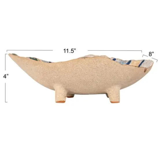 Hello Honey&reg; 11.5" Multicolor Organic Spectrum Stoneware Footed Bowl {12}