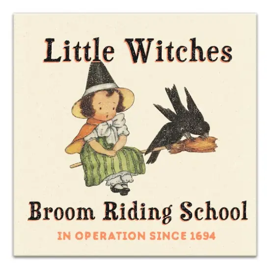 Little Witches Broom Riding School 16" x 16" Canvas Wall Art {1}