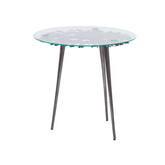 Black Aluminum Modern Accent Table, 22" x 22" x 22" {6}