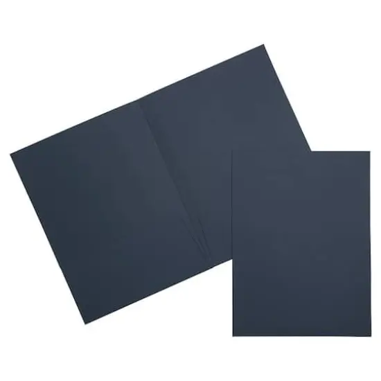 JAM Paper 9.5" x 11.5" 2-Pocket Linen Folders, 6ct. Navy Blue {5}