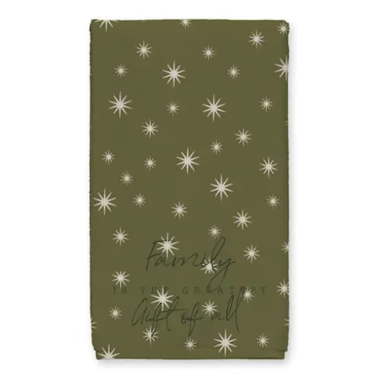 Family Greatest Gift Green Twinkle Tea Towel - Set of 2 {3}