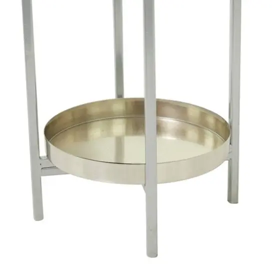 CosmoLiving by Cosmopolitan Silver Metal Planter with Removable Stand Set {6}