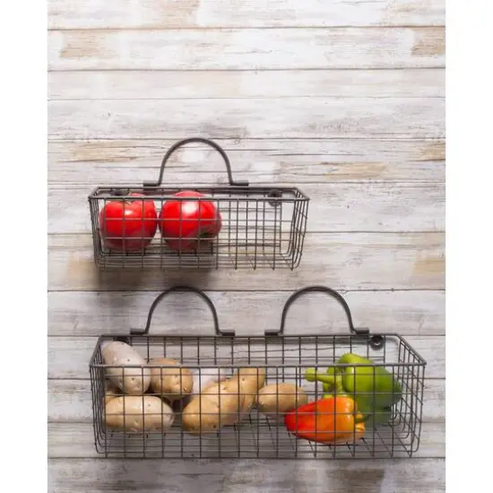 DII&reg; Wire Wall Basket Set Bronze {6}