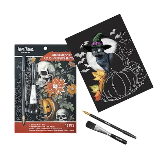 Brea Reese&trade; 6" x 8" Spooky Season Scratch Art Paper Pad {4}