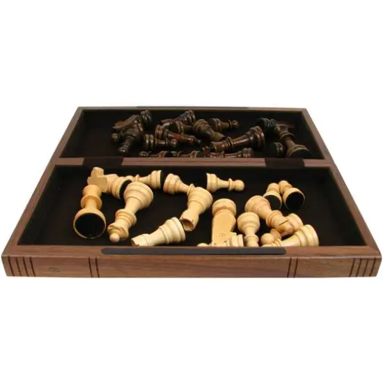 Toy Time Walnut Book Style Chess Board Set {4}