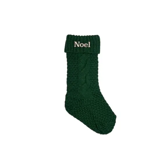 18" Noel Serif Stocking Green {1}
