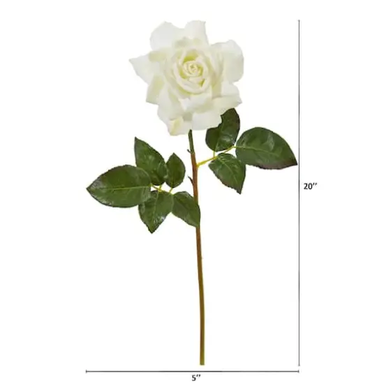 Rose Flower Stem, 6ct. White {3}