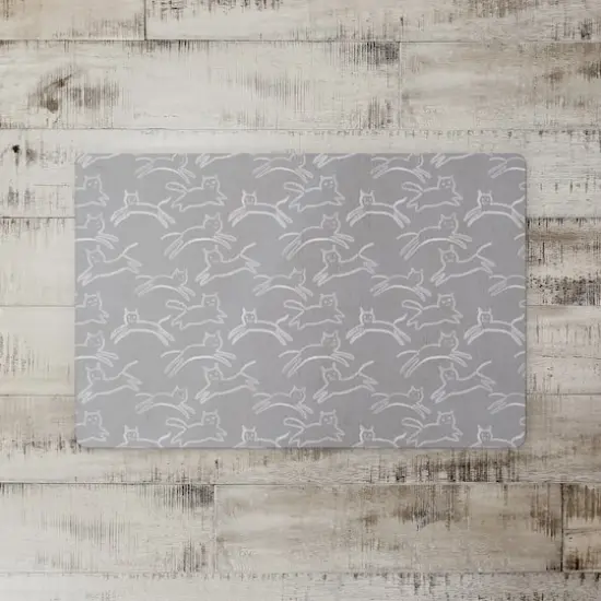 Leaping Cat Pattern I 27" x 18" Floor Mat {3}