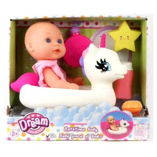 Gi-Go 12" Bath Time Baby Doll With Unicorn Floatie {3}