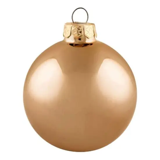 Whitehurst 4ct. 4.75" Glossy Glass Ball Ornaments Gold Shiny {1}