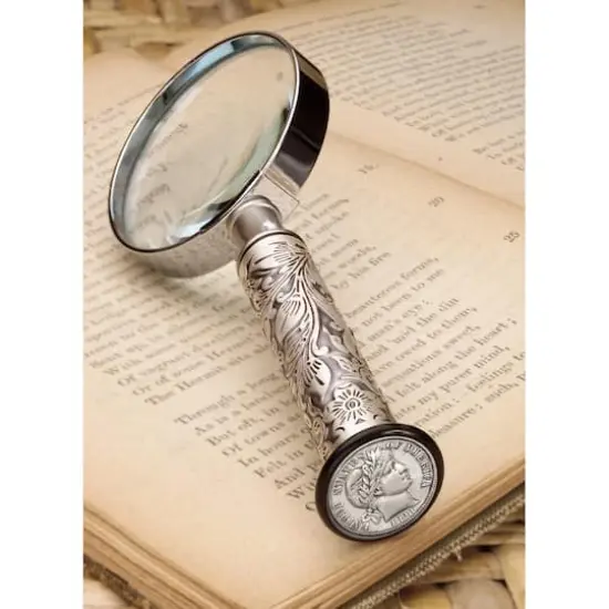 Silver Barber 1800s Dime Magnifying Glass {1}