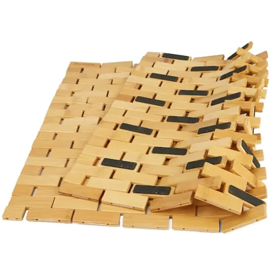 Mind Reader 23" Brown Luxury Bamboo Shower Bath Mat {5}