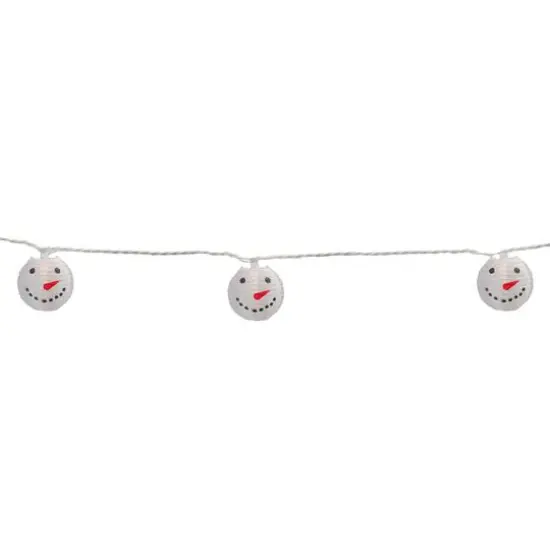 10ct. White Snowman Paper Lantern Christmas Light Set {10}