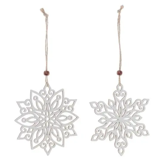 Wood Cut-Out Snowflake Ornaments Set {7}