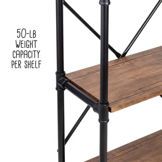 Honey Can Do 3-Tier Industrial Black Bookshelf {12}