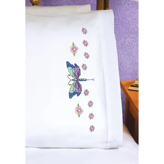 Janlynn&reg; Dragonfly Stamped Cross Stitch Pillowcase Set {1}