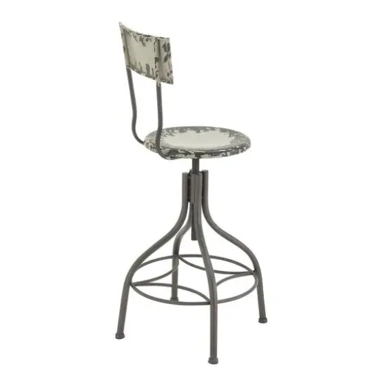 41" Metal Vintage Bar Chair Beige {3}