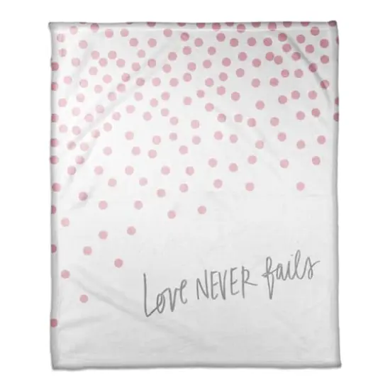 Love Never Fails Pink Throw Blanket {1}