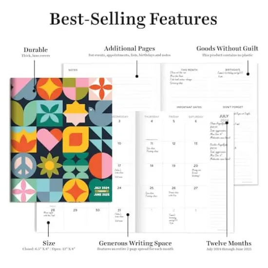 TF Publishing 2024-2025 Medium Scandinavian Symbols Monthly Planner {3}