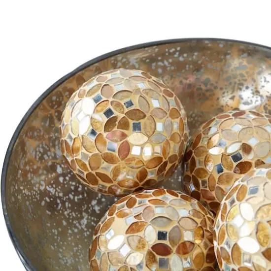 4" Glam Gold & White Plastic Orb Vase Fillers, 4ct. {4}