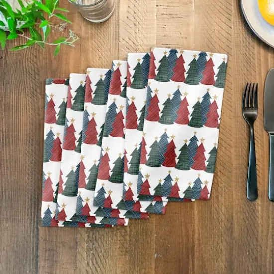 Christmas Tree Trio Cotton Twill Napkin {4}