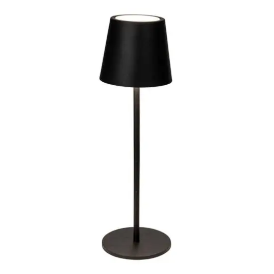 Hello Honey® 14.5" Black Round Metal LED Rechargeable Table Lamp {10}