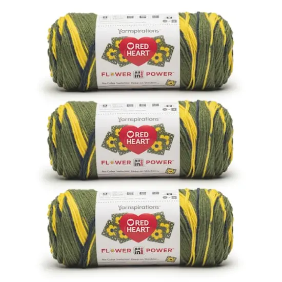 3 Pack Red Heart&reg; All In One Flower Power&trade; Yarn Goldenrod {1}